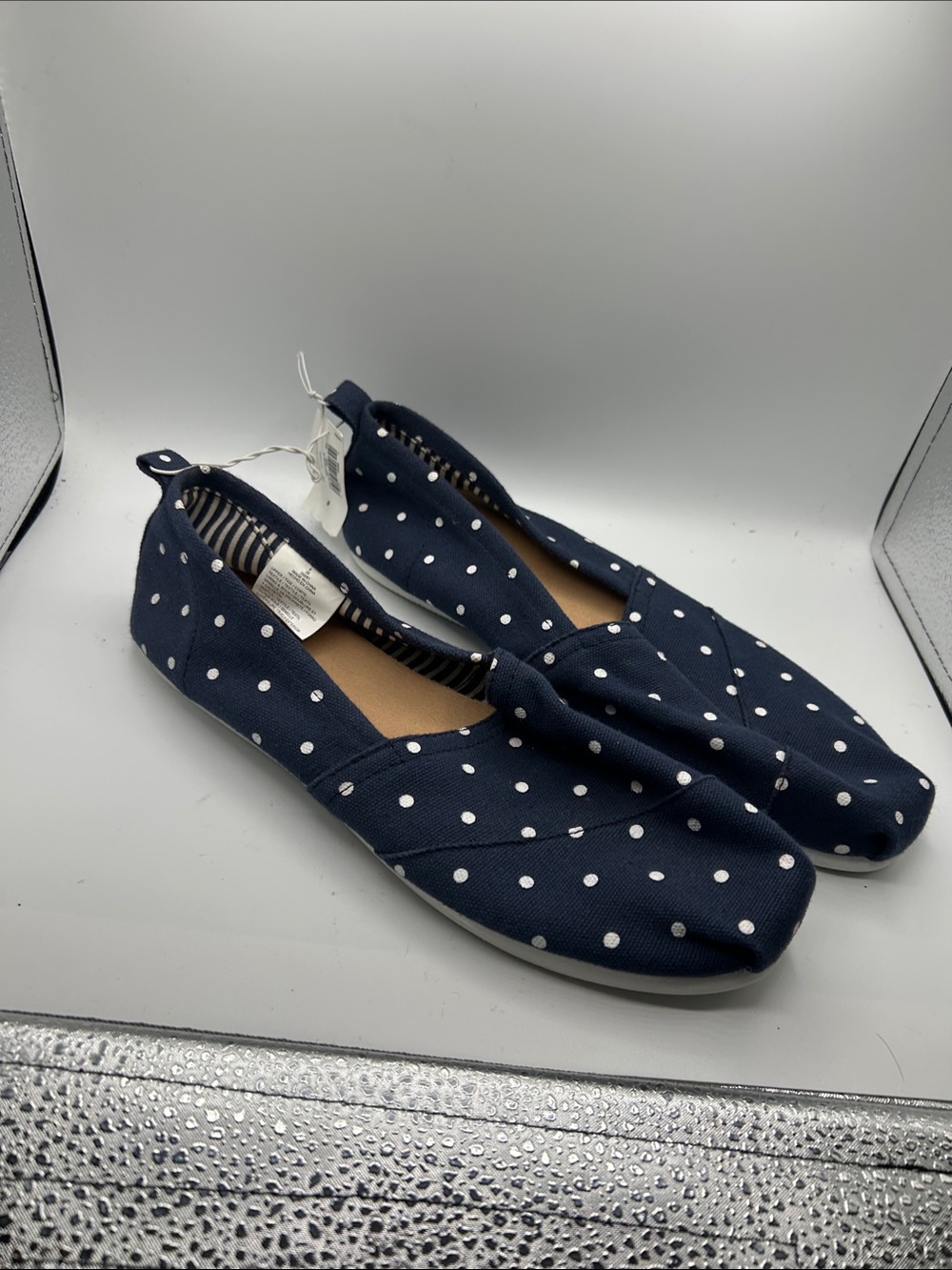 Old Navy Navy Blue Polka Dot Slip-On Flats